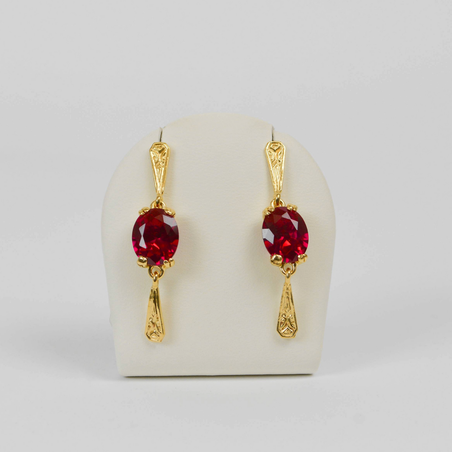 Mary Lily Collection Double Ruby Earrings