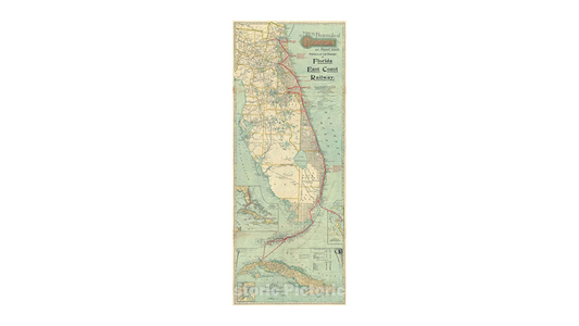 Florida East Coast Railway - Map of Florida and Adjacent Islands
