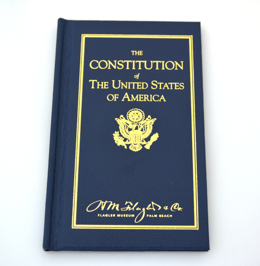 cover of constitution book in gold and blue